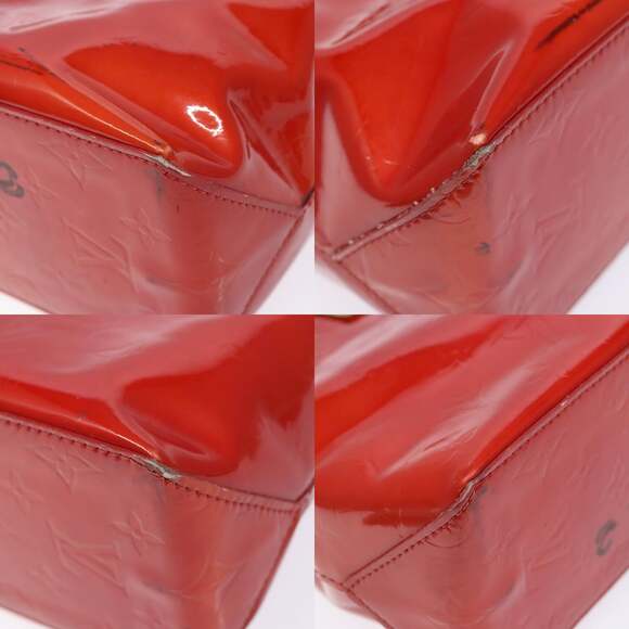 LOUIS VUITTON Monogram Vernis Reade PM Hand Bag Red Rouge M91088 - Picture 10 of 12
